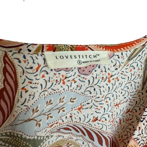 Lovestitch Women's Floral Maxi Dress S Bohemian V-Neck Multicolor Flowy Casual - Picture 6 of 11